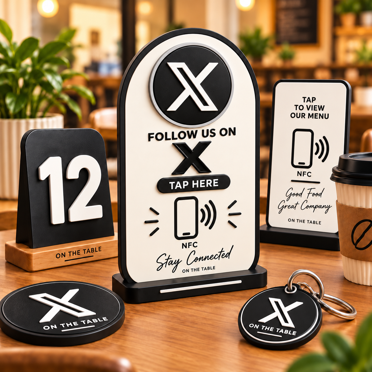 NFC tap sign replacing a printed QR code