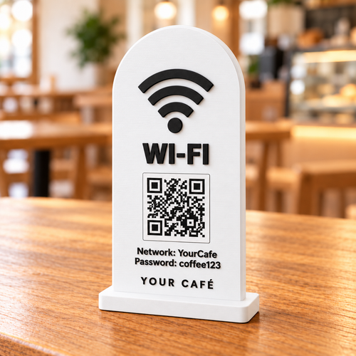 Custom Café Wi-Fi QR Sign